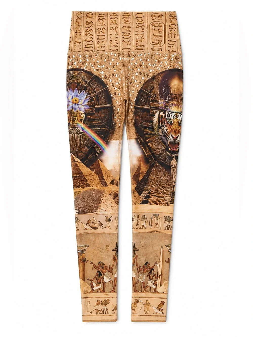 NWT Niyama Sol Barefoot Sphinx Leggings XS Egyptian Hieroglyphics High Waist Yog